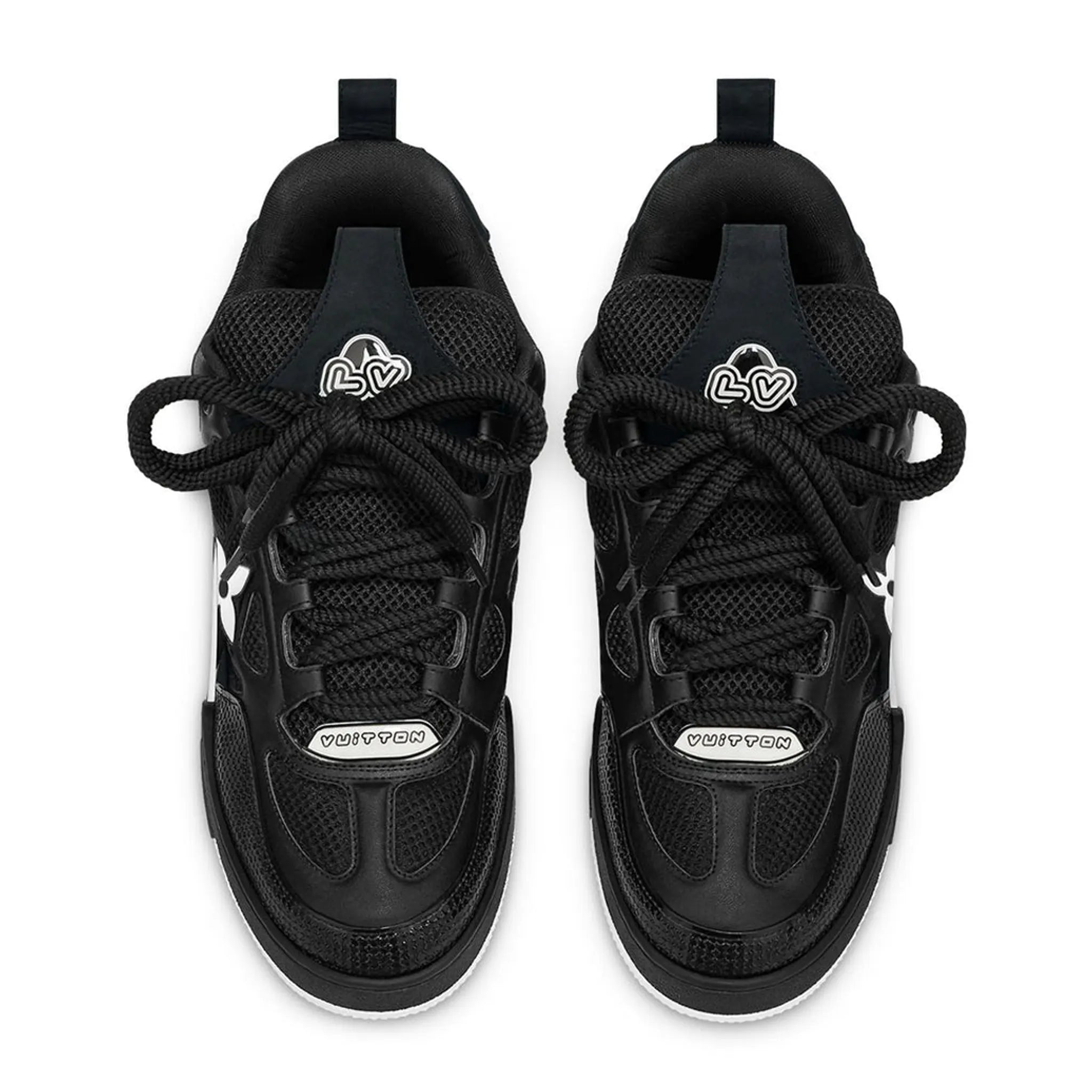 Top view of Louis Vuitton LV Skate Trainer Black Sneaker 1AARQZ